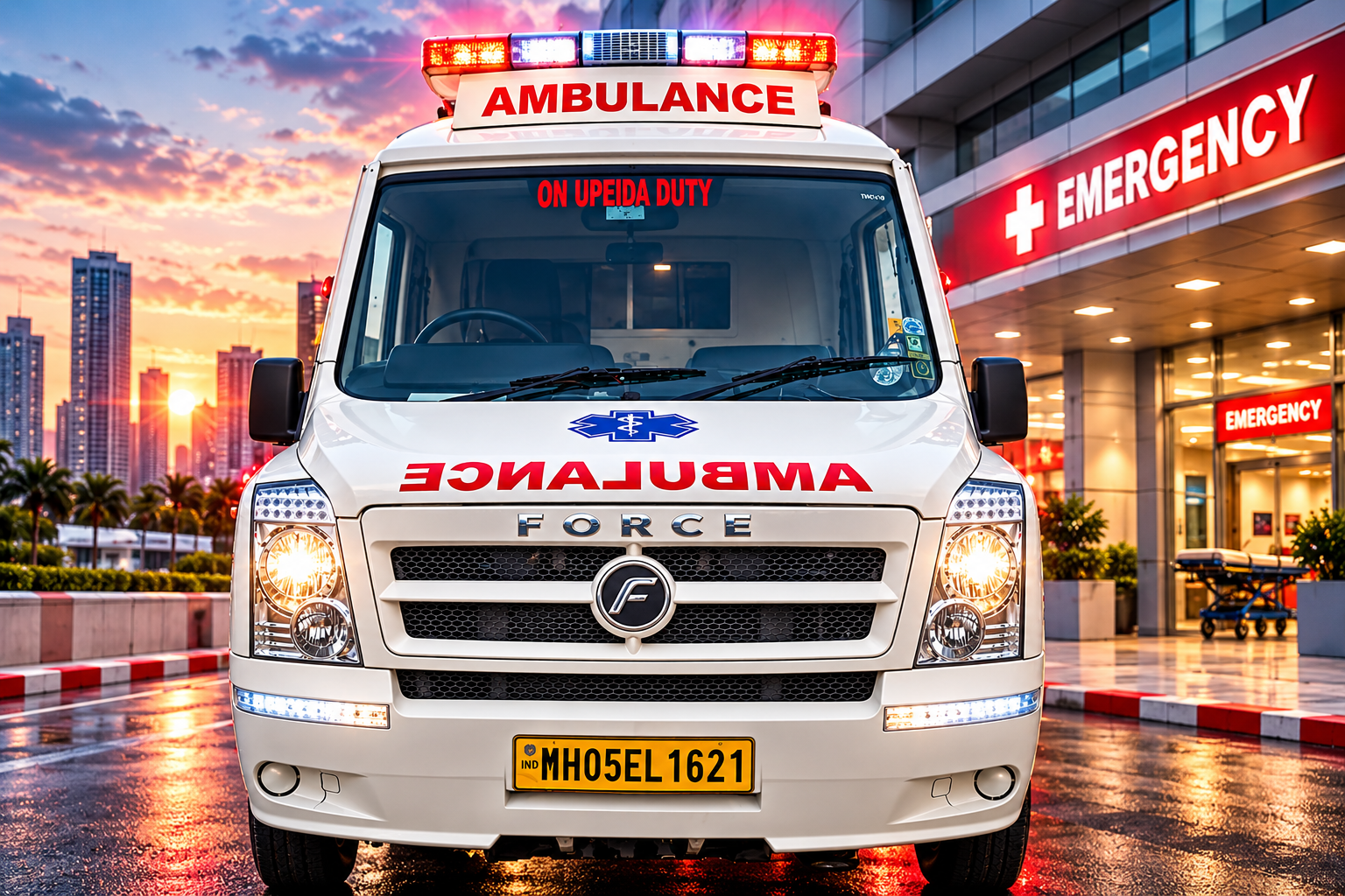 A1 Ambulance Force Traveller MH 05 EL 1621